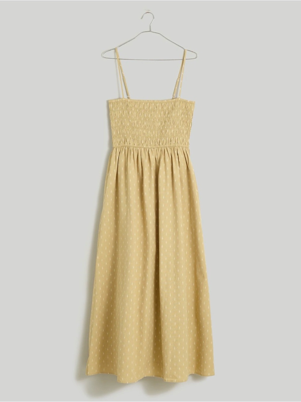 Madewell Smocked Midi Dress with Spaghetti Straps